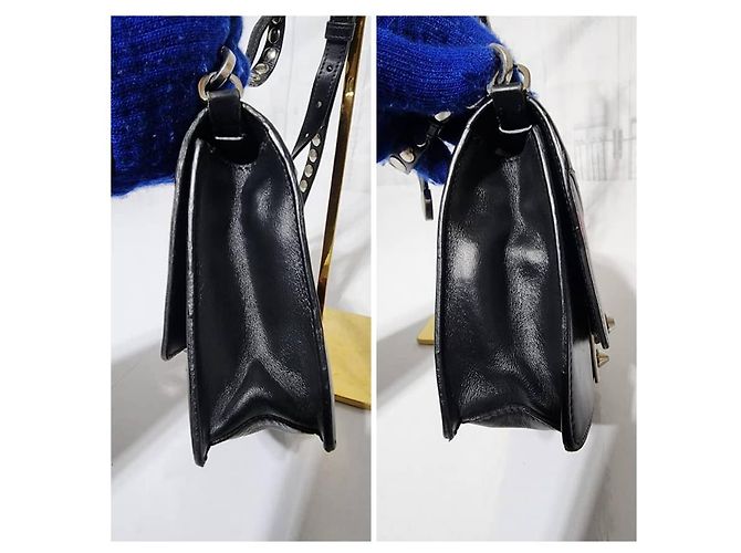 Borsa a spalla Elektra in pelle di vitello Saffiano con logo da corsa PRADA Fucsia/Nero - vista 9
