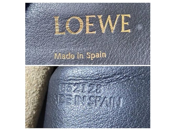 LOEWE Amazona 19 in pelle di vitello jacquard Anagram nero/blu navy - vista 11