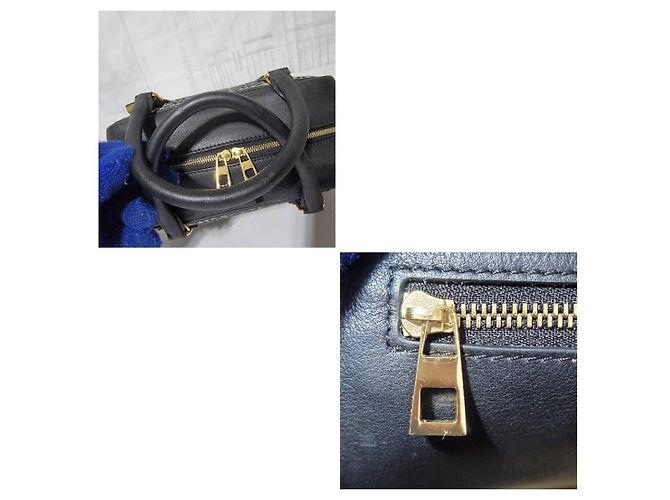 LOEWE Amazona 19 in pelle di vitello jacquard Anagram nero/blu navy - vista 5