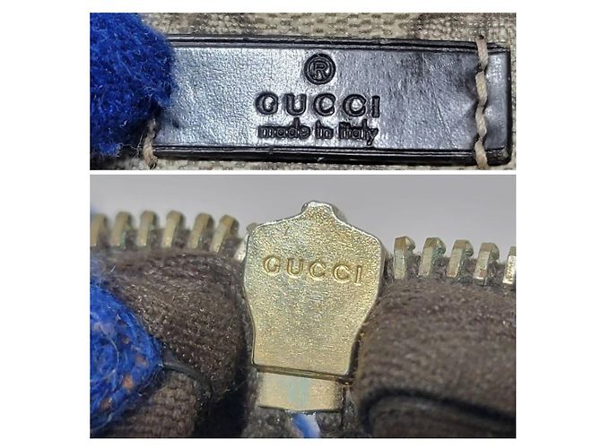 Bolsa tote em canvas e couro Gucci GG Supreme Joy Marrom Bege - vista 5