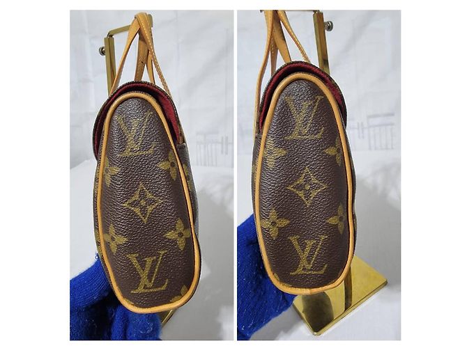 Borsa a Spalla Sonatine Louis Vuitton in Tela Monogram Marrone Nero - vista 8