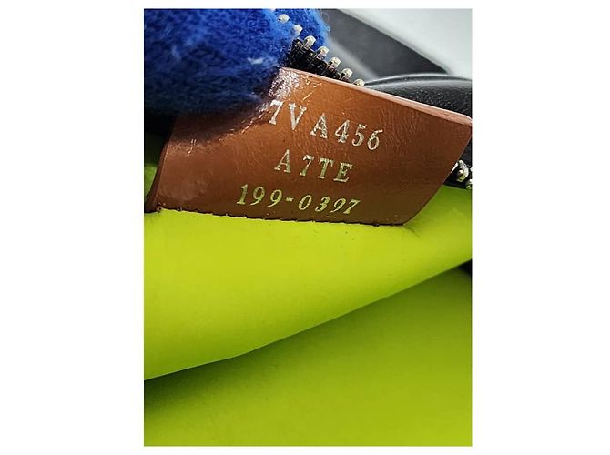 Borsa a tracolla/spalla in pelle Fendi nera/gialla neon Nero - vista 5