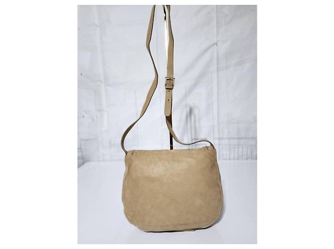 FENDI Metallic Wildleder Umhängetasche Beige - Ansicht 2