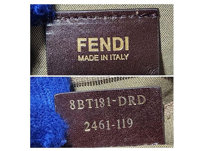 FENDI Metallic Wildleder Umhängetasche Beige - Ansicht 4