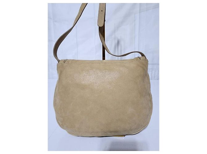 FENDI Metallic Wildleder Umhängetasche Beige - Ansicht 7