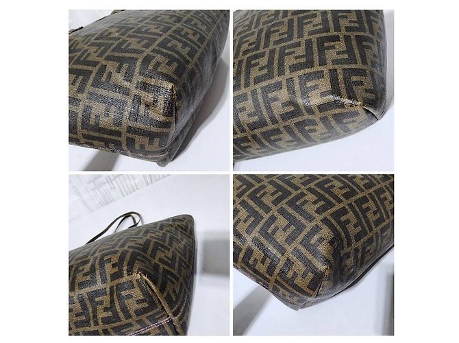 FENDI Zucca Spalmati Mittelgroße Rollentasche Tabakbraun - Ansicht 14