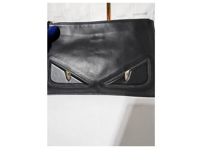 Borsa a mano Fendi Monster Eyes nera Nero - vista 10