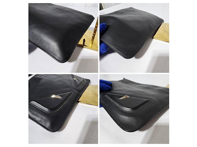 Borsa a mano Fendi Monster Eyes nera Nero - vista 11