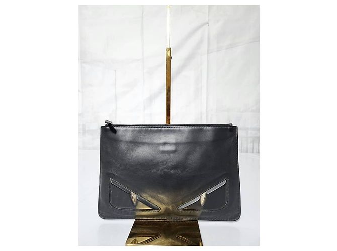Borsa a mano Fendi Monster Eyes nera Nero - vista 2