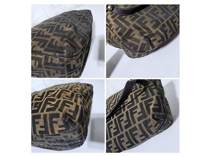 FENDI Zucca Piccola Borsa da Shopping Chef Tobacco Moro Marrone - vista 13