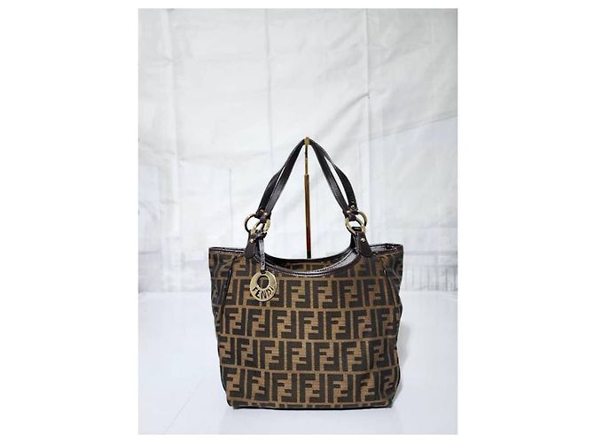 FENDI Zucca Piccola Borsa da Shopping Chef Tobacco Moro Marrone - vista 2