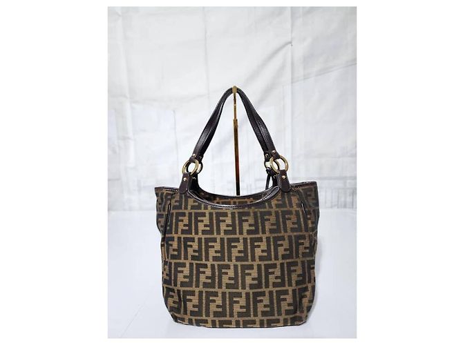 FENDI Zucca Piccola Borsa da Shopping Chef Tobacco Moro Marrone - vista 3