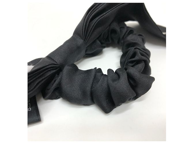 Scrunchie in twill di seta nera Chanel Nero - vista 5