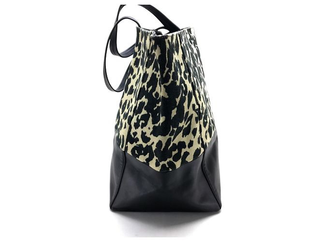 Cabas Céline Borsa tote orizzontale leopardata CELINE Nero Beige - vista 4