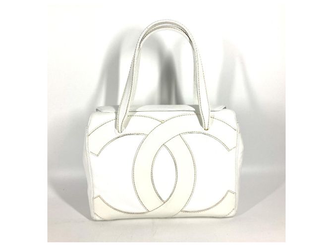 Chanel Deka Coco Mark CC Tragetasche Weiß - Ansicht 2