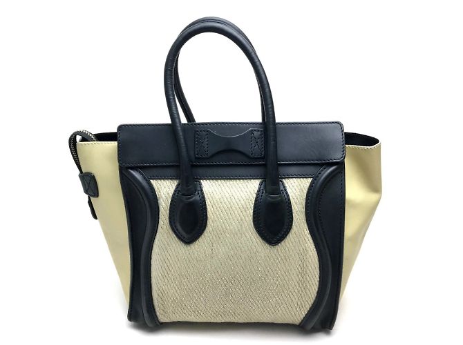 Céline Borsa tote della serie Luggage Micro Shopper CELINE Nero Beige - vista 2