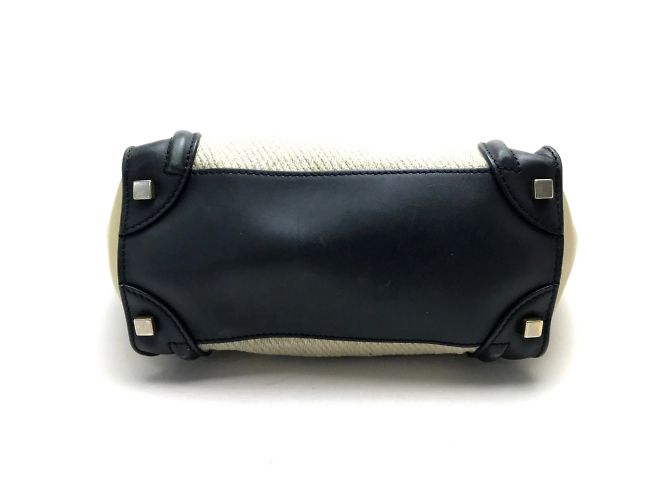 Céline Borsa tote della serie Luggage Micro Shopper CELINE Nero Beige - vista 3