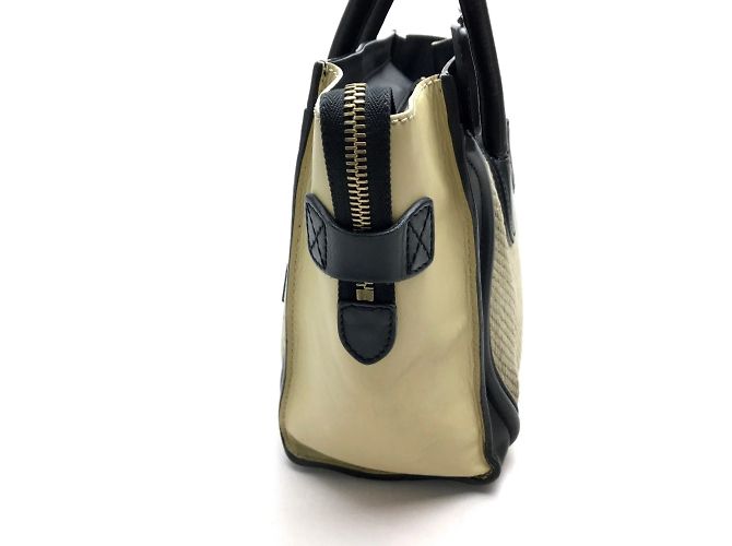 Céline Borsa tote della serie Luggage Micro Shopper CELINE Nero Beige - vista 4