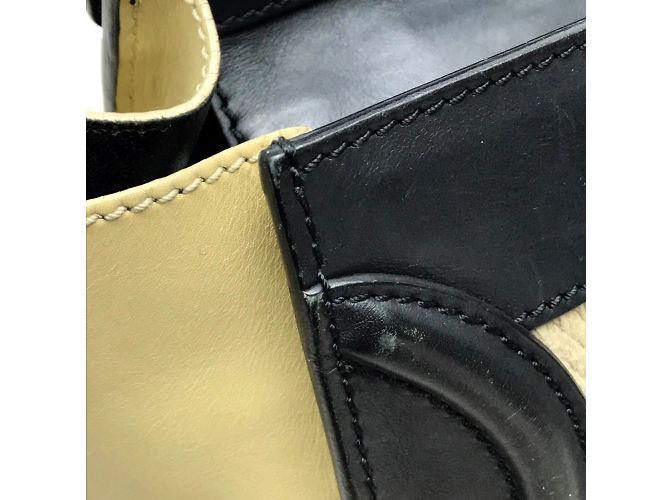 Céline Borsa tote della serie Luggage Micro Shopper CELINE Nero Beige - vista 9