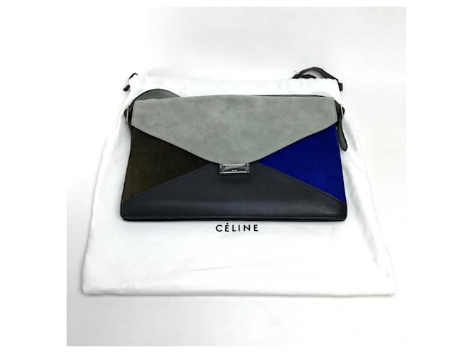 Céline Clutch e borsa a spalla Celine Diamond Marrone Nero Blu - vista 12