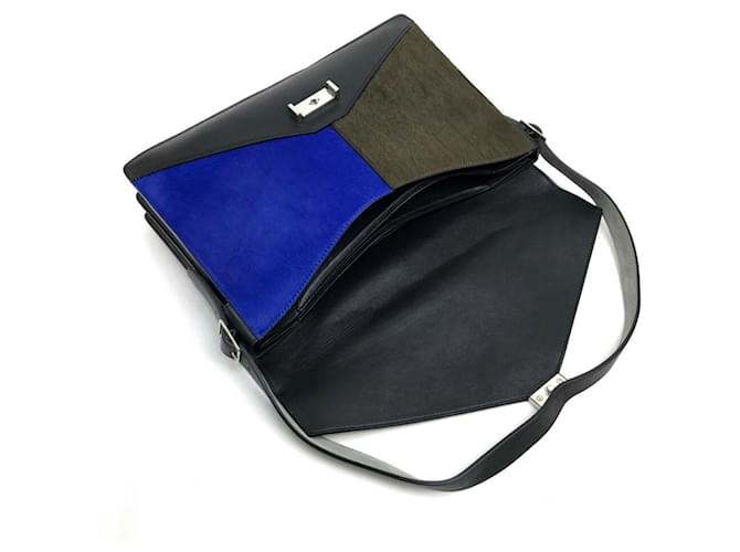 Céline Clutch e borsa a spalla Celine Diamond Marrone Nero Blu - vista 9