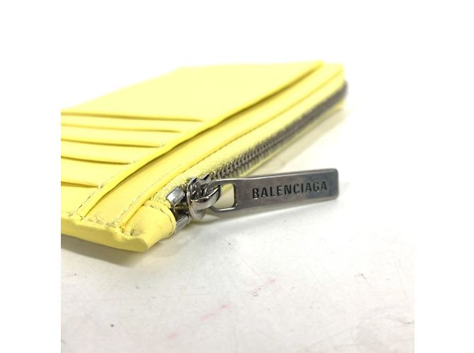 Everyday Monedero de cuero amarillo Balenciaga - vista 6