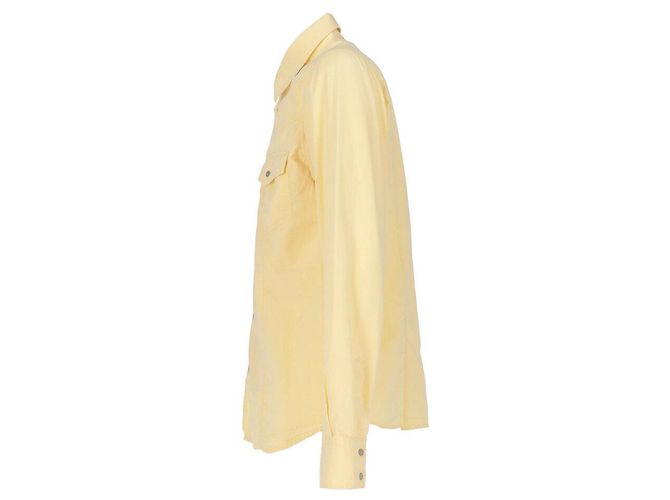 Camisa de algodón amarilla Versace Amarillo - vista 3