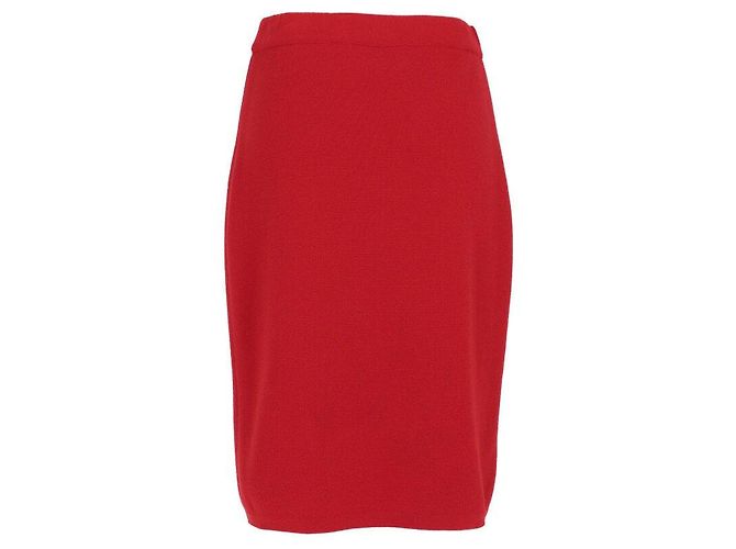 Falda de lana roja de punto Gianfranco Ferré - vista 2