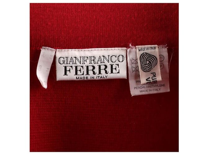 Falda de lana roja de punto Gianfranco Ferré - vista 4