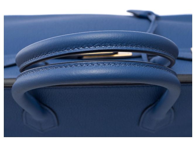 Hermès HERMES Birkin 30 Bag in Blue Leather - 102013 - view 10