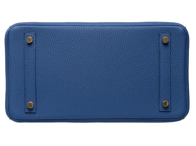 Hermès HERMES Birkin 30 Bag in Blue Leather - 102013 - view 11
