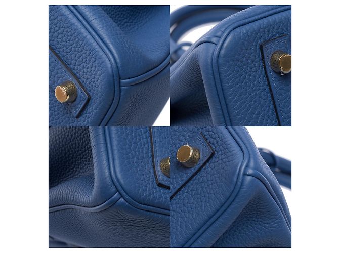 Hermès HERMES Birkin 30 Bag in Blue Leather - 102013 - view 12