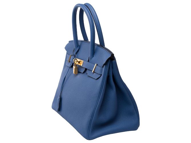 Hermès HERMES Birkin 30 Bag in Blue Leather - 102013 - view 5