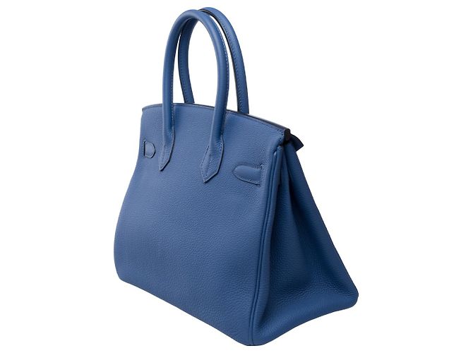 Hermès HERMES Birkin 30 Bag in Blue Leather - 102013 - view 6