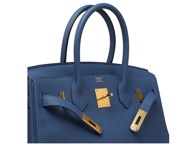 Hermès HERMES Birkin 30 Bag in Blue Leather - 102013 - view 7