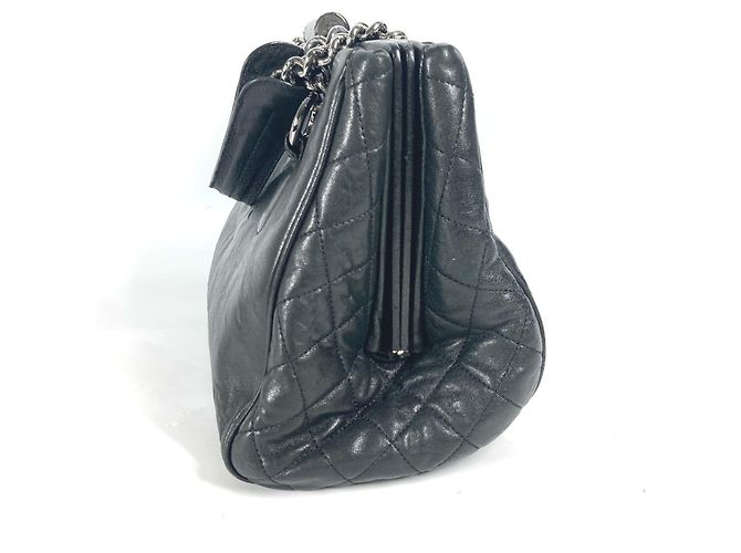 Borsa a spalla Chanel CC Coco Mark W con catena Nero - vista 3