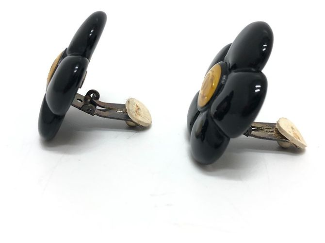 Orecchini a clip Coco Mark Flower neri Chanel 96P Nero D'oro - vista 2
