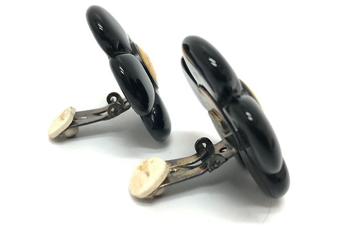 Orecchini a clip Coco Mark Flower neri Chanel 96P Nero D'oro - vista 4