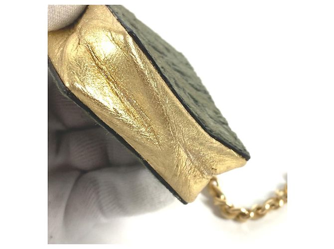 Borsa a spalla Pochette Chain di Chanel D'oro Cachi - vista 11