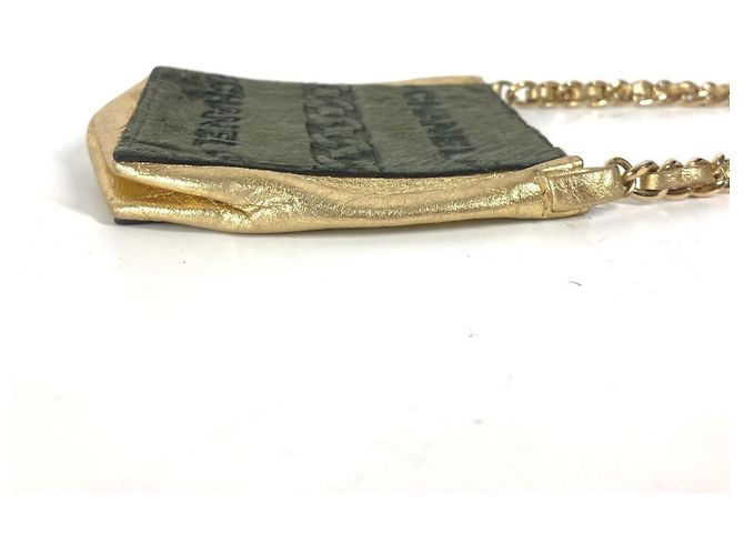 Borsa a spalla Pochette Chain di Chanel D'oro Cachi - vista 3