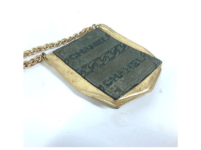 Borsa a spalla Pochette Chain di Chanel D'oro Cachi - vista 5