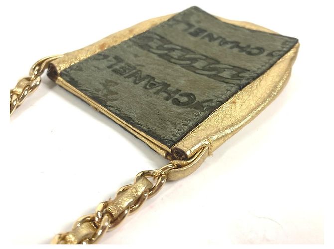 Borsa a spalla Pochette Chain di Chanel D'oro Cachi - vista 6