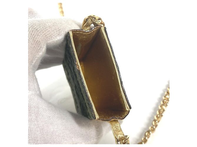 Borsa a spalla Pochette Chain di Chanel D'oro Cachi - vista 8