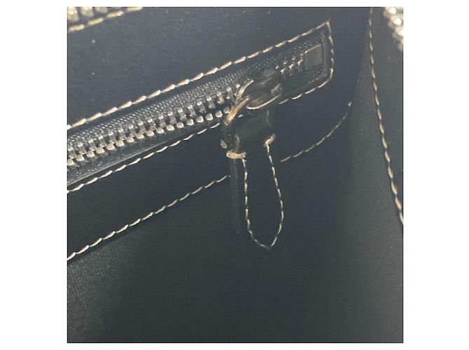 Clutch in tela e pelle Burberry Marrone Nero - vista 10