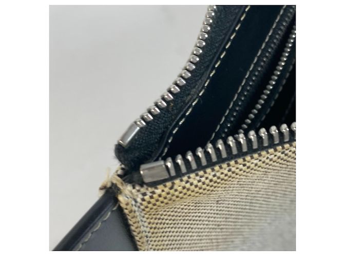 Clutch in tela e pelle Burberry Marrone Nero - vista 11