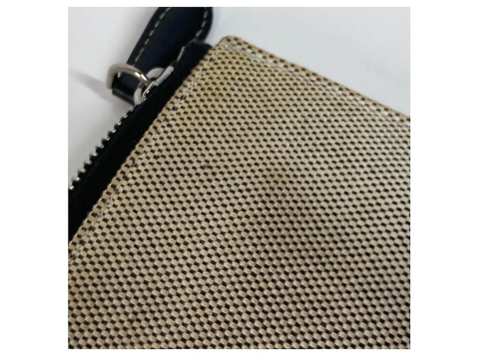Clutch in tela e pelle Burberry Marrone Nero - vista 12