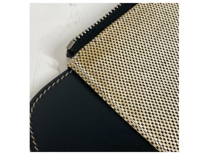 Clutch in tela e pelle Burberry Marrone Nero - vista 13