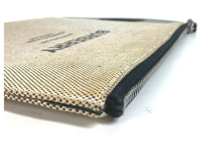 Clutch in tela e pelle Burberry Marrone Nero - vista 6
