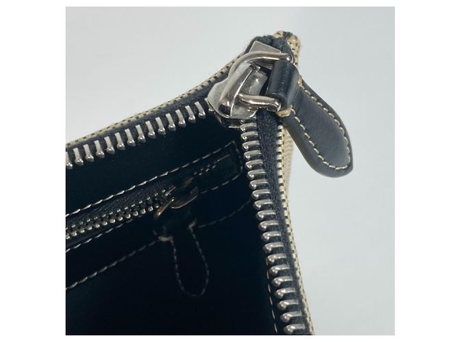 Clutch in tela e pelle Burberry Marrone Nero - vista 9