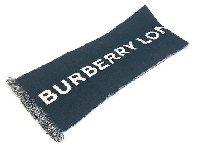 Sciarpa in lana bicolore Burberry Nero Bianco - vista 4